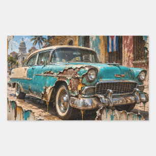 Havana Dromen, Roestig Chroom Rechthoekige Sticker