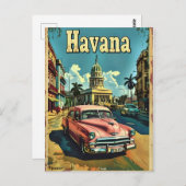 Havana Dromen: Vintage auto Briefkaart (Voorkant / Achterkant)