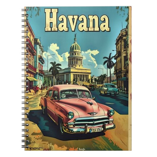 Havana Dromen: Vintage auto Notitieboek (Voorkant)