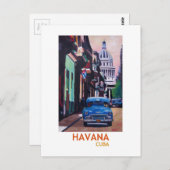 Havana in Cuba - El Capitolo met de oldtimer Briefkaart (Voorkant / Achterkant)