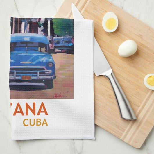 Havana in Cuba - El Capitolo met de oldtimer Theedoek (Quarter Fold)