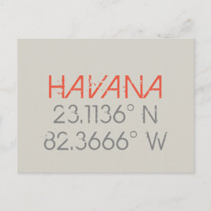 Havana Longitude Latitude Briefkaart