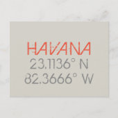 Havana Longitude Latitude Briefkaart (Voorkant)