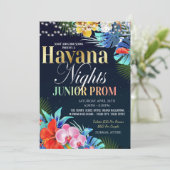 Havana Nacht Junior Prom Uitnodiging (Staand voorkant)