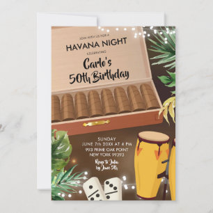 Havana Night Beach Birthday Invitation Kaart