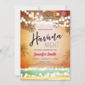 Havana Night in Havana Beach Party Birthday Kaart (Voorkant)