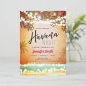Havana Night in Havana Beach Party Birthday Kaart (Staand voorkant)