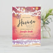 Havana Night in Havana Beach Party Birthday Kaart (Staand voorkant)