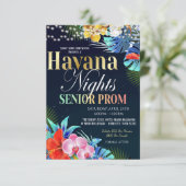 Havana Night Senior prom uitnodiging (Staand voorkant)