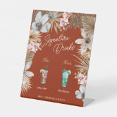 Havana Night Tropical Cuban Signature Drinken Reclamebord Met Voetstuk (Voorkant)