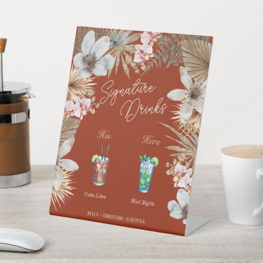 Havana Night Tropical Cuban Signature Drinken Reclamebord Met Voetstuk (Insitu)