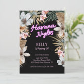 Havana Nights Cuban Neon 30th Birthday Kaart (Staand voorkant)