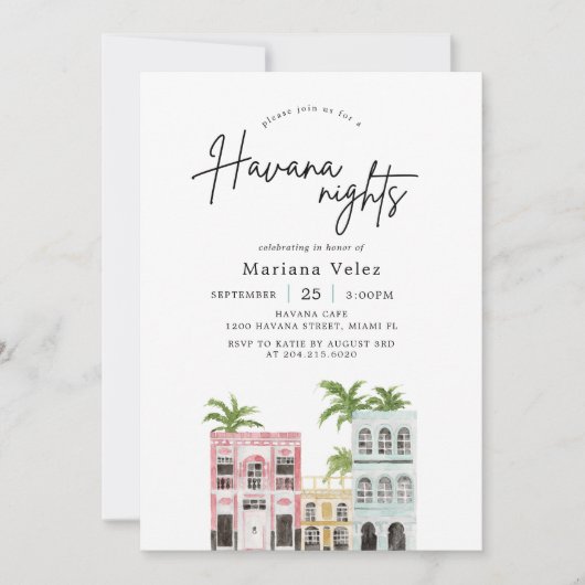 Havana Nights Feest | Cubaanse Thema Verjaardag Kaart (Voorkant)