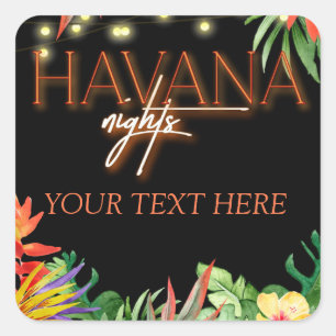 Havana Nights, Havana Nights Feest, Tropisch Vierkante Sticker