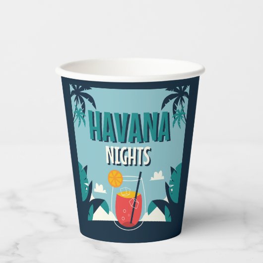 "Havana Nights" Papieren Bekers (Voorkant)