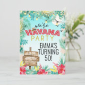 Havana Nights Retro Tropisch Bloemmotief Kaart (Staand voorkant)