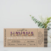 Havana Nights Tropical Airline Ticket Birthday Kaart (Staand voorkant)