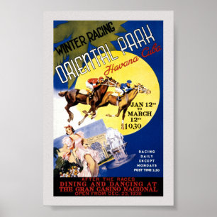 Havana Paardenrennen Vintage Reisposter Poster
