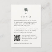 Havana Palm Bruiloft Details QR Code RSVP Informatiekaartje (Voorkant)