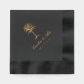 Havana Palm | Elegante  Palm Tree Wedding Folie Servetten (Voorkant)