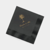 Havana Palm | Elegante  Palm Tree Wedding Folie Servetten (Links)