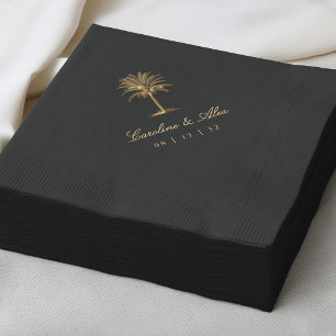Havana Palm   Elegante  Palm Tree Wedding Folie Servetten