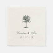 Havana Palm | Elegante  Palm Tree Wedding Servet (Voorkant)