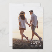 Havana Palm | Elegante  palmboom foto Save The Date (Achterkant)