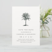 Havana Palm | Elegante  palmboom foto Save The Date (Staand voorkant)
