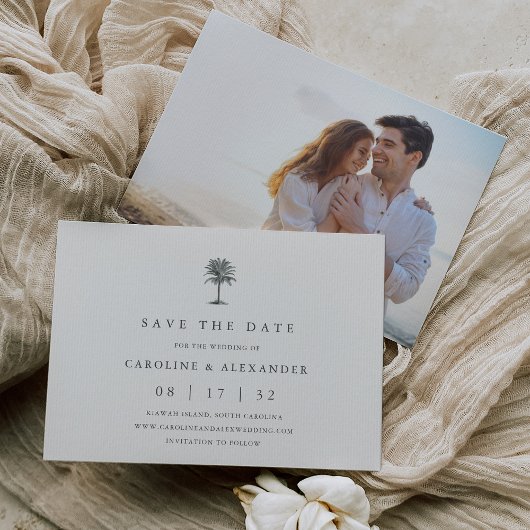 Havana Palm | Elegante  palmboom foto Save The Date