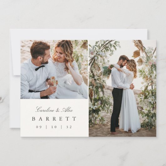 Havana Palm Palm Tree Multi Foto Bruiloft Bedankkaart (Voorkant)