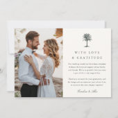 Havana Palm  Palm Tree Multi Foto Bruiloft Bedankkaart (Achterkant)