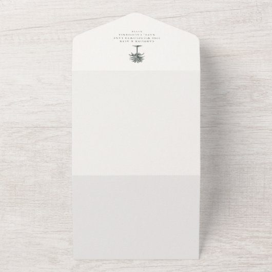 Havana Palm | palmboom bruiloft All In One Uitnodiging (Buitenkant)