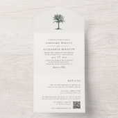 Havana Palm | palmboom bruiloft All In One Uitnodiging (Binnen)