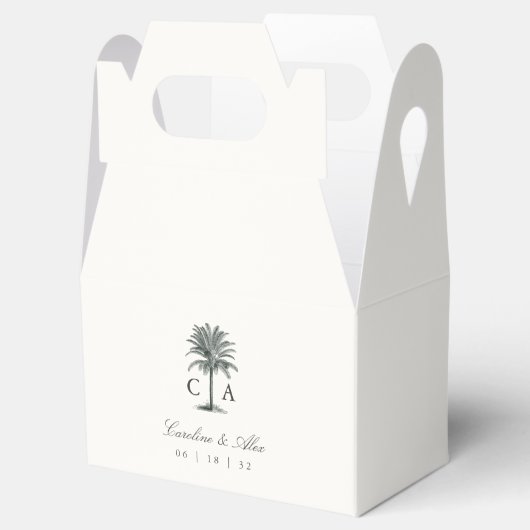 Havana Palm |  palmboom bruiloft Bedankdoosjes (Geopend)