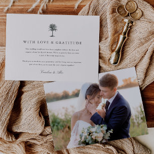 Havana Palm    palmboom bruiloft foto Bedankkaart