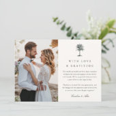 Havana Palm | palmboom bruiloft foto Bedankkaart (Staand voorkant)