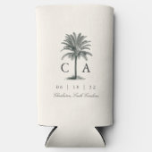 Havana Palm | palmboom bruiloft Seltzer Blikjeskoeler (Voorkant)