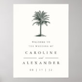 Havana Palm |  palmboom bruiloft welkom Poster (Voorkant)