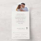 Havana Palm |  palmboom foto bruiloft All In One Uitnodiging (Binnen)