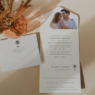 Havana Palm    palmboom foto bruiloft All In One Uitnodiging