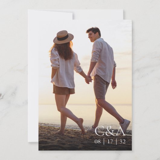 Havana Palm |  palmboom foto bruiloft Kaart (Achterkant)