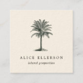 Havana Palm |  palmboom QR-code Vierkante Visitekaartje (Voorkant)