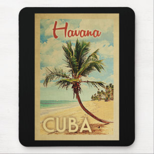 Havana Palm Tree Vintage Travel Muismat