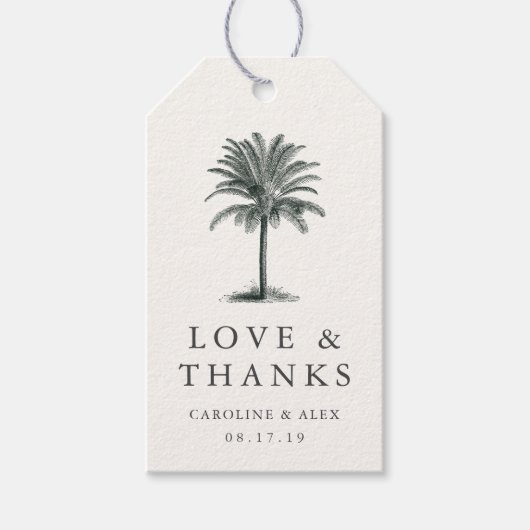 Havana Palm Wedding Bedankt voor je plezier Cadeaulabel (Voorkant)