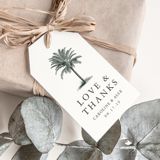 Havana Palm Wedding Bedankt voor je plezier Cadeaulabel