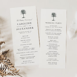 Havana Palm Wedding Ceremony Program Programmakaart