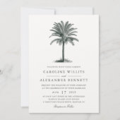 Havana Palm Wedding Invitation Kaart (Voorkant)
