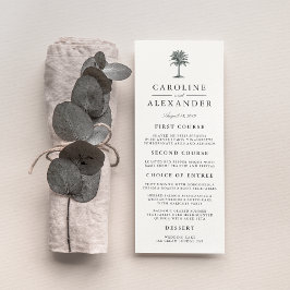 Havana Palm Wedding Menu Card