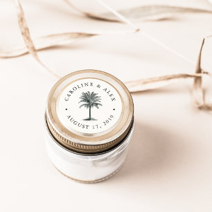 Havana Palm Wedding Ronde Sticker
